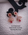 AD Diamond Rose Gold And Silver Designer Jummar Earrings Wholesale Online
